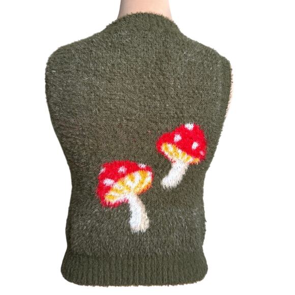 Forever 21 Green Fuzzy Mushroom Sweater Vest - Picture 5 of 8